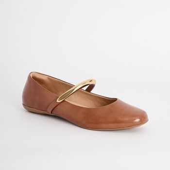 Sapatilha Boneca com Adorno Metálico - CARAMELO