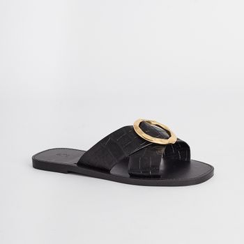 Rasteira Animale com Argola - PRETO